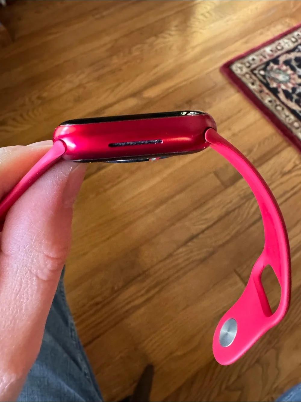 Apple Watch Series 7 with Red Sport Band - GPS - 42mm case